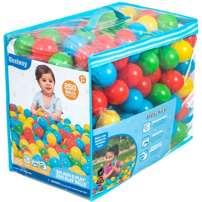 Пластиковые мячи BESTWAY 52649 5,8 см, 250 шт, для игровых центров, от 1 года 52649 BW Пластиковые мячи BESTWAY 52649 5,8 см, 250 шт, для игровых центров, от 1 года 52649 BW